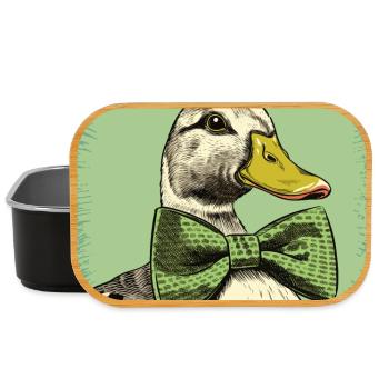 Canard avec nœud papillon - Boîte à goûter - noir - Devant