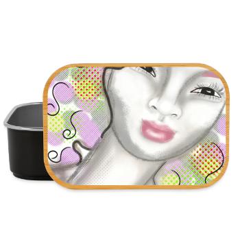 Kunstvolle Frauenportrait mit Pastellfarben - Lunch Box - Schwarz - Vorne