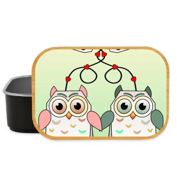 Eulen Tee - Lunch Box - Schwarz - Vorne