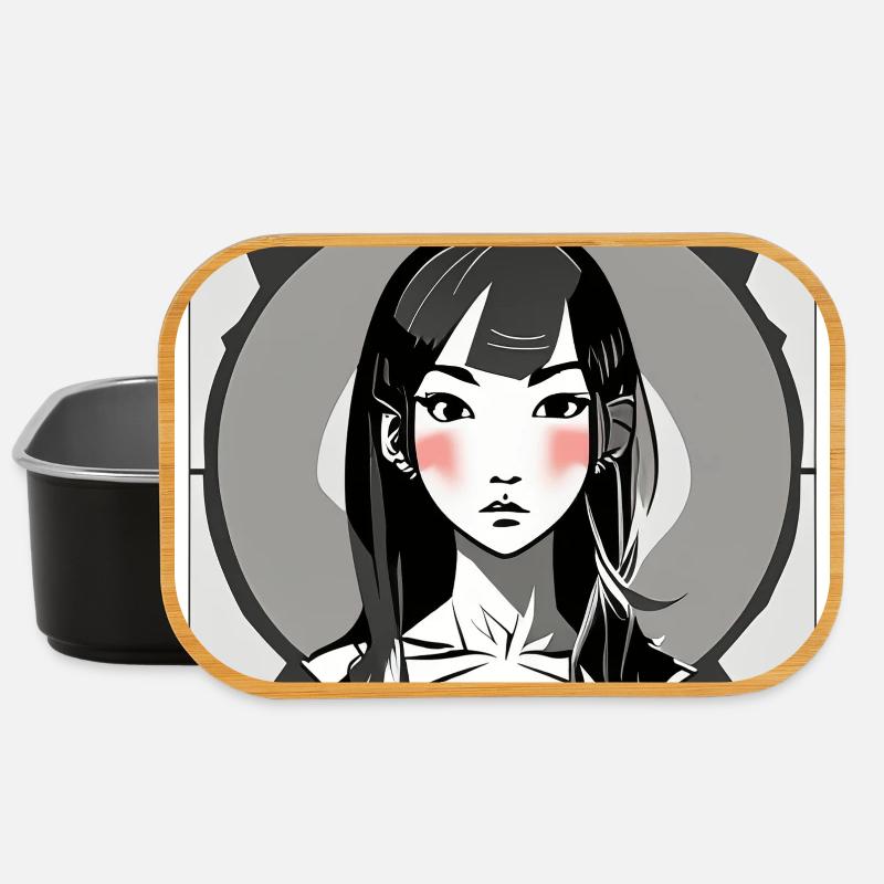 Errötendes Manga-Mädchen - Lunch Box - Schwarz