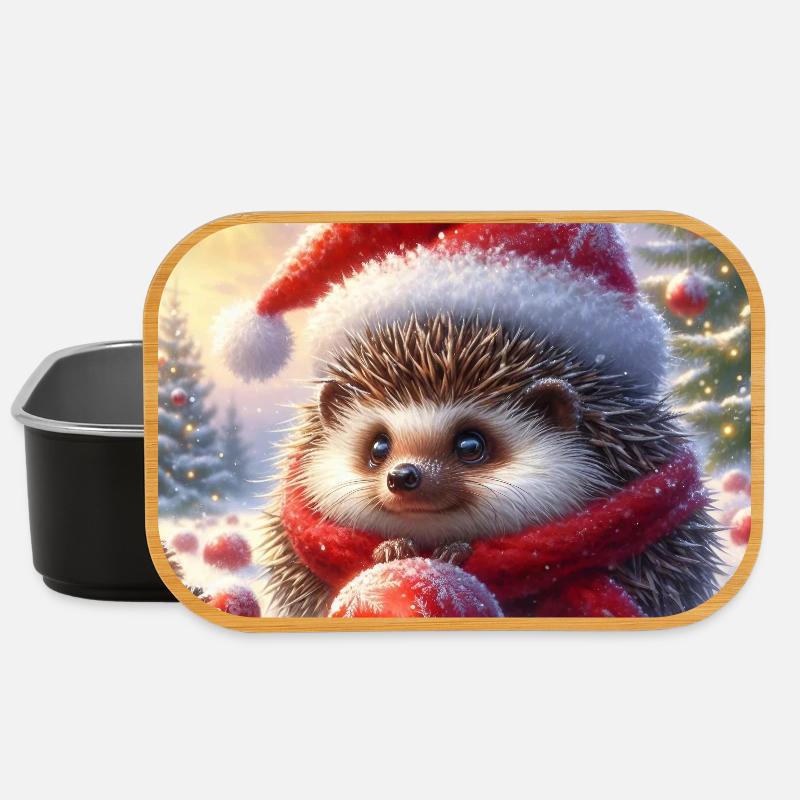 Weihnachts-Igel - Lunch Box - Schwarz
