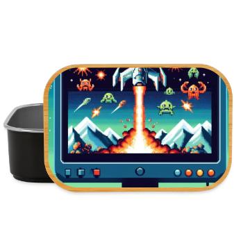 Retro-Flugzeug-Spiel - Lunch Box - Schwarz - Vorne