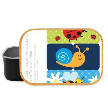 DIY - Stickers chaussures - Petits animaux - Bleu - Boîte à goûter - noir - Devant