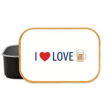 Liebe und Bier auf einem T-Shirt - Lunch Box - Schwarz - Vorne