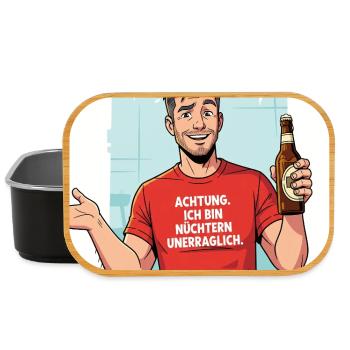 Humorvolles Freundschaftsdesign mit Biermotiv - Lunch Box - Schwarz - Vorne
