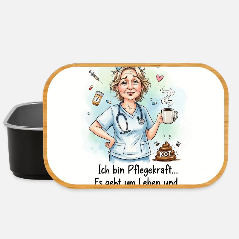 Pflegekraft Humorisches Design mit Kaffee - Lunch Box - Schwarz