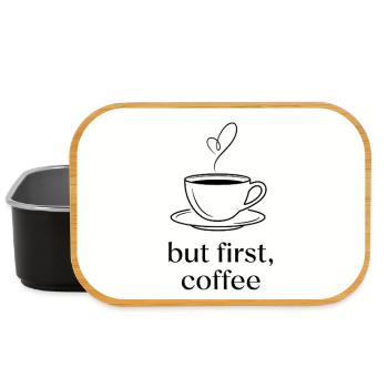 Minimalistischer Kaffee mit Herz - Lunch Box - Schwarz - Vorne