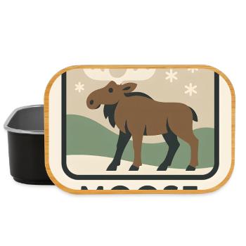 Scène d’hiver fantaisiste de l’orignal - Boîte à goûter - noir - Devant