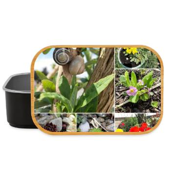 Verschiedene Gartenpflanzen und Schnecken - Lunch Box - Schwarz - Vorne