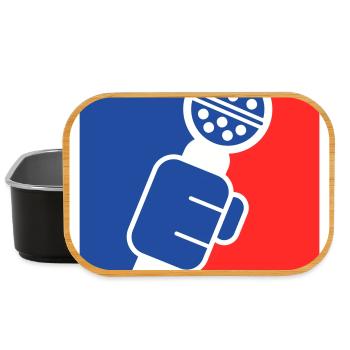 Microphone Check League Icon – Sportfan - Lunch Box - Schwarz - Vorne