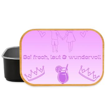 Sei frei laut und wunderVOLL - Lunch Box - Schwarz - Vorne