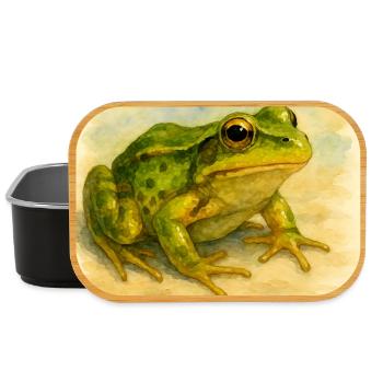 Aquarell Grüner Frosch - Lunch Box - Schwarz - Vorne