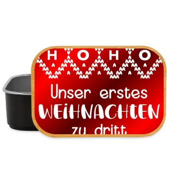 Our first Christmas as a trio - Lunch Box - black - Front
