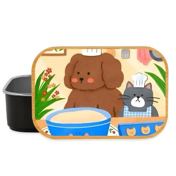 Illustration de boulanger mignon - Boîte à goûter - noir - Devant