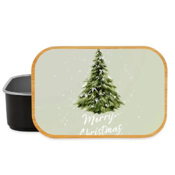 Joyeux vert de carte de Noël - Boîte à goûter - noir - Devant