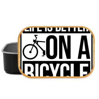Life is better on a bicycle Cycling Saying Sport - Lunch Box - black - Front