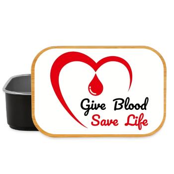 Blood Donation Heart Emblem - Lunch Box - black - Front
