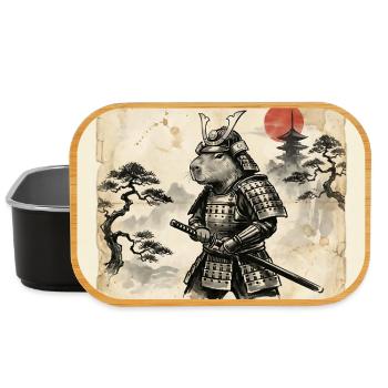 Capybara Samurai Japanischer Krieger - Lunch Box - Schwarz - Vorne
