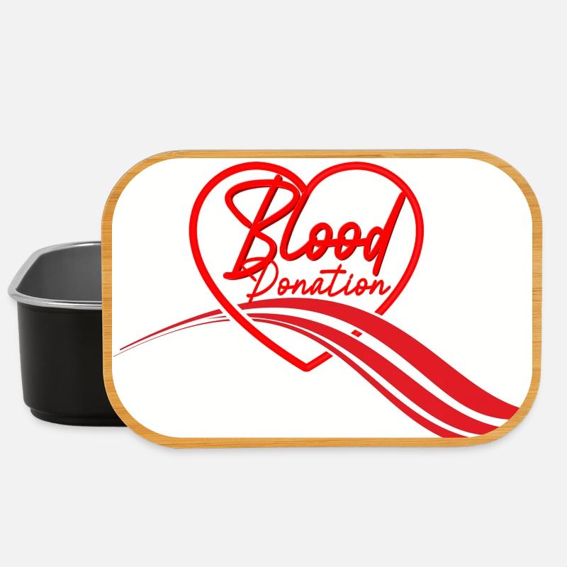 Herz-Logo der Blutspende - Lunch Box - Schwarz