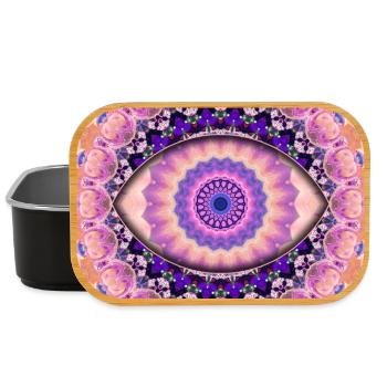 Kaleidoskopisches Augenmandala - Lunch Box - Schwarz - Vorne