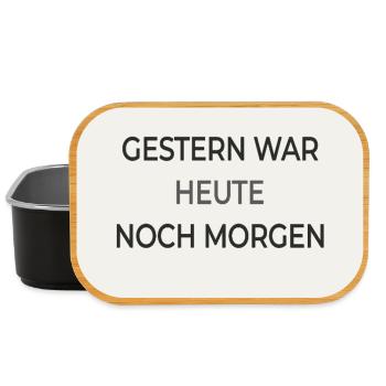 Gestern war heute noch morgen – Typografie Poster - Lunch Box - Schwarz - Vorne