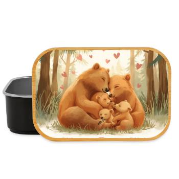 Bear Family: Tender Love of the Forest - Lunch Box - black - Front