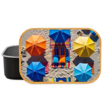 Colorful retreat on the beach - Lunch Box - black - Front