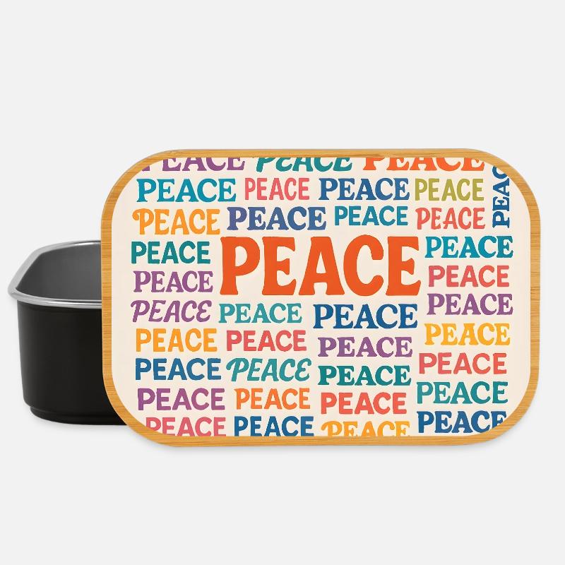 Peace Mosaic Farb-Typo Muster - Lunch Box - Schwarz