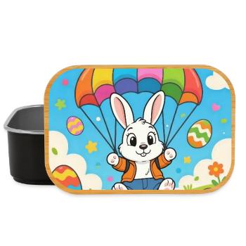 Osterhase mit Fallschirm - Lunch Box - Schwarz - Vorne