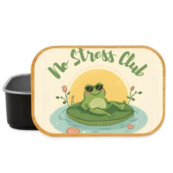 No Stress Club Frog Chill - Lunch Box - black - Front