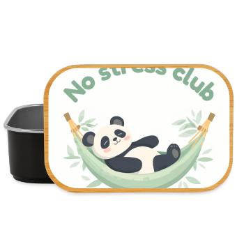 No Stress Club Panda in Hammock - Lunch Box - black - Front