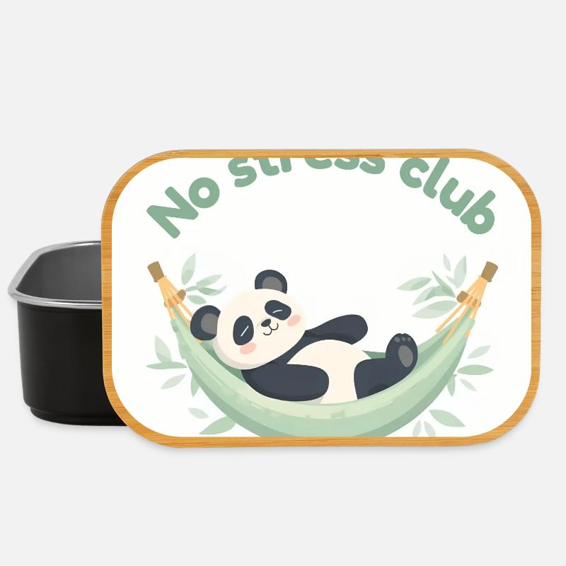 No Stress Club Panda in Hammock - Lunch Box - black