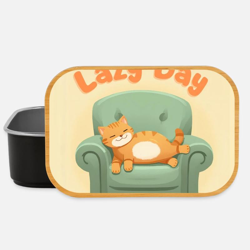 Lazy Day Cat on Armchair - Boîte à goûter - noir