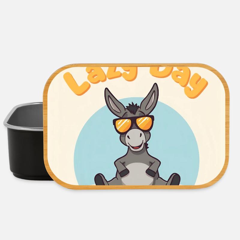 Sloth Day - Donkey Relax - Lunch Box - black
