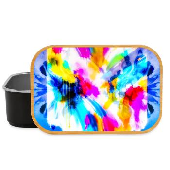 Explosion of colour in watercolour - Lunch Box - black - Front