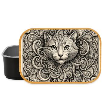 Katzen-Spiral-Seele - Lunch Box - Schwarz - Vorne