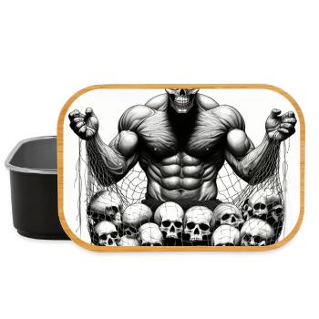 Musclé Crânes en Filet - Boîte à goûter - noir - Devant