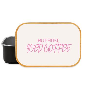 "ABER ZUERST EISKAFFEE" Grafik-Te-Design - Lunch Box - Schwarz - Vorne