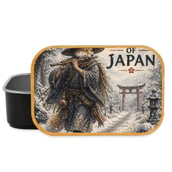 Japanisches Kitsune-Flötendesign - Lunch Box - Schwarz - Vorne