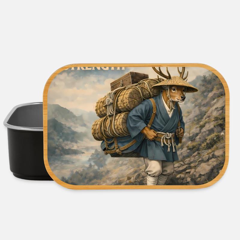Japanese Shika Bokka Design - Lunch Box - black