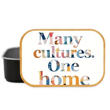 Many cultures one home - Lunch Box - black - Front