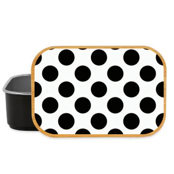 Polka Dot Monochrome Muster - Lunch Box - Schwarz - Vorne