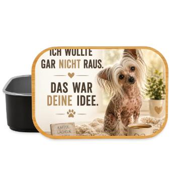 Ich Wollte Gar Nicht Raus – Hundezitat - Lunch Box - Schwarz - Vorne