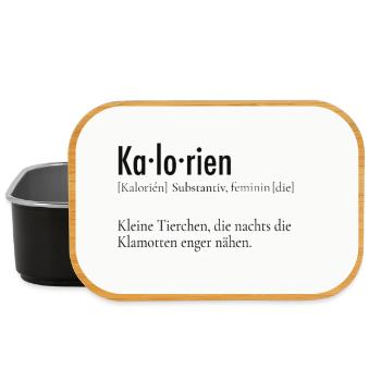 Kalorien Definition Poster – Lustiger Spruch - Lunch Box - Schwarz - Vorne