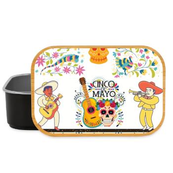 Cinco Mayo Día Muertos Fiesta - Lunch Box - Schwarz - Vorne