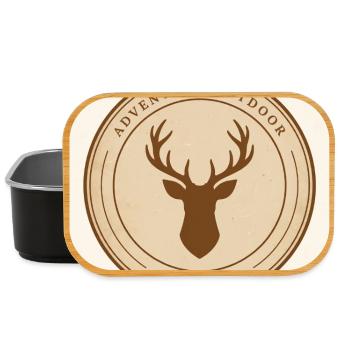 Adventure Outdoor Deer Head - Vintage Hunting Badg - Lunch Box - Schwarz - Vorne