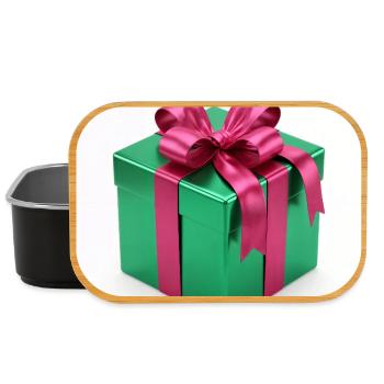 Grünes Geschenkpaket - Lunch Box - Schwarz - Vorne