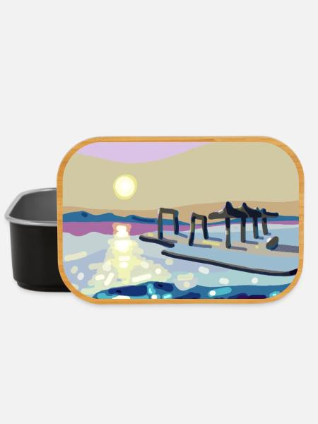 Westlich über die Wellen mit einem Pier - Lunch Box - Schwarz