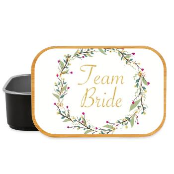 Team Bride mit Blumenkranz - Lunch Box - Schwarz - Vorne