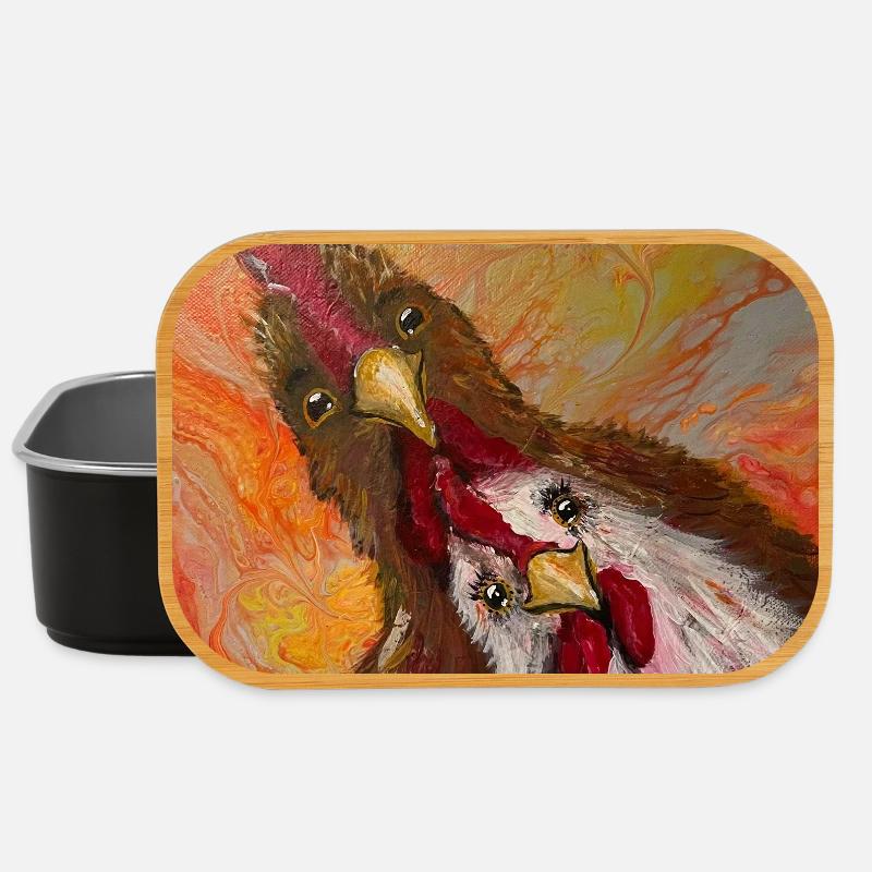 Coq et poulet - Boîte à goûter - noir
